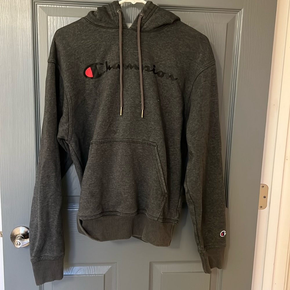 Mens Champion hoodie grey